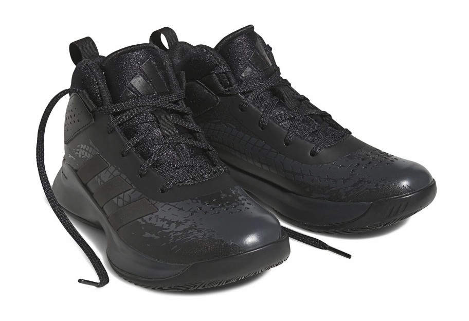 * Kids' Cross 'Em Up 5 Wide Basketball Shoe Little/Big Kid Black/Black/Carbon Boys