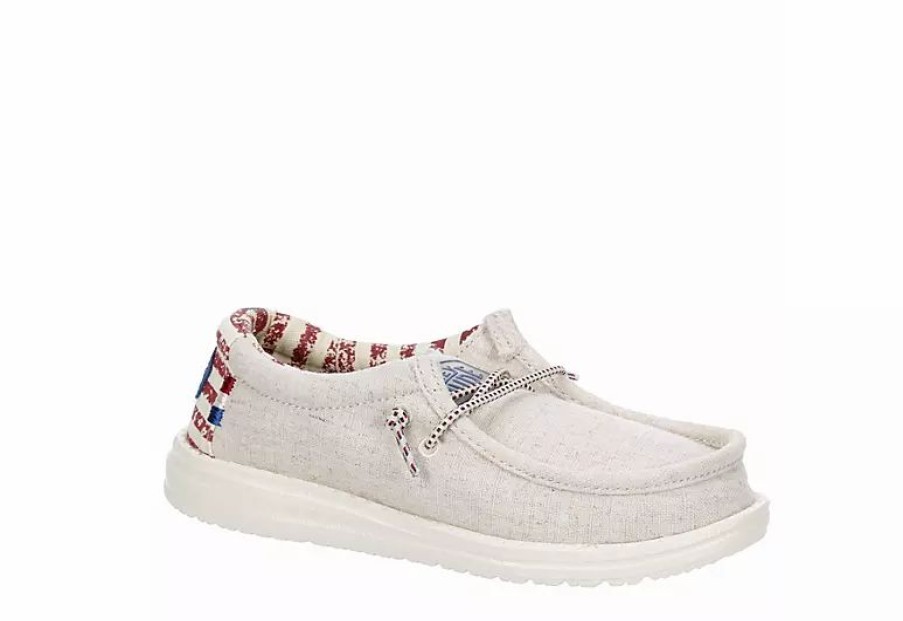 * Heydude Boys Wally Youth Slip On Sneaker Off White Boys