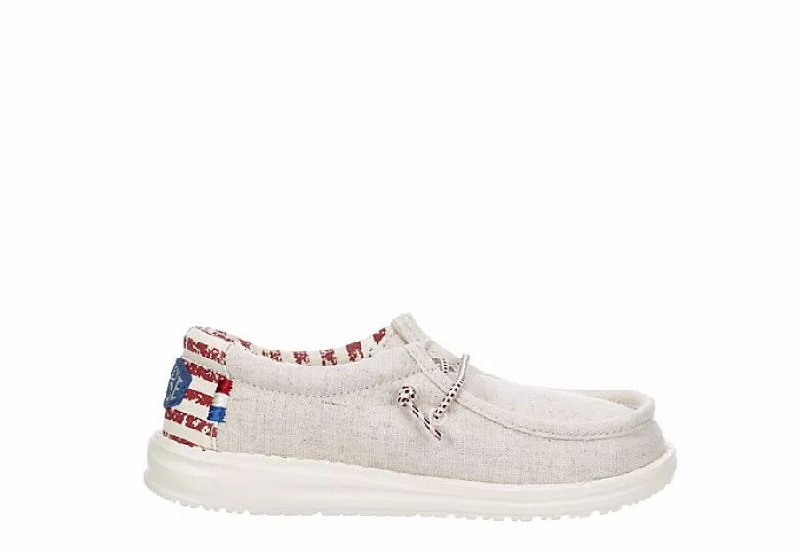 * Heydude Boys Wally Youth Slip On Sneaker Off White Boys