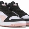 * Puma Women'S Rebound High Top Court Sneaker Black/Rose Pink/White Women