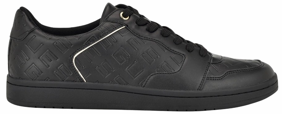 * Guess Men'S Loovie Sneaker Black/Gold Logo Multi Men