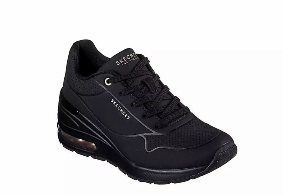 * Skechers Womens Million Air Elevated Air Sneaker Black Women