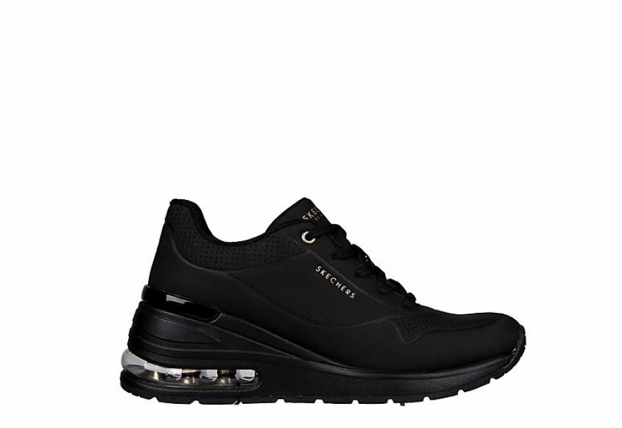 * Skechers Womens Million Air Elevated Air Sneaker Black Women