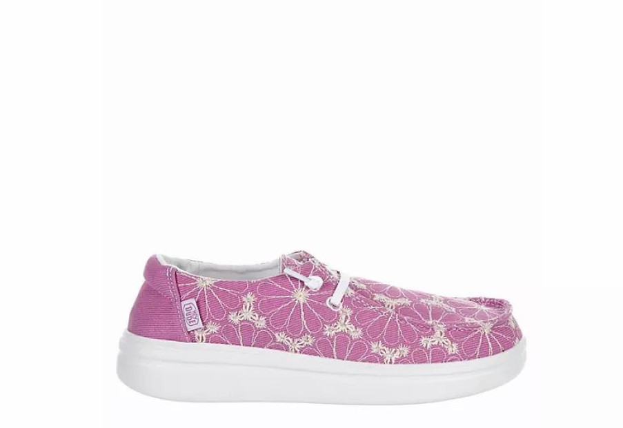 * Heydude Girls Wendy Youth Rise Slip On Sneaker Purple Girls