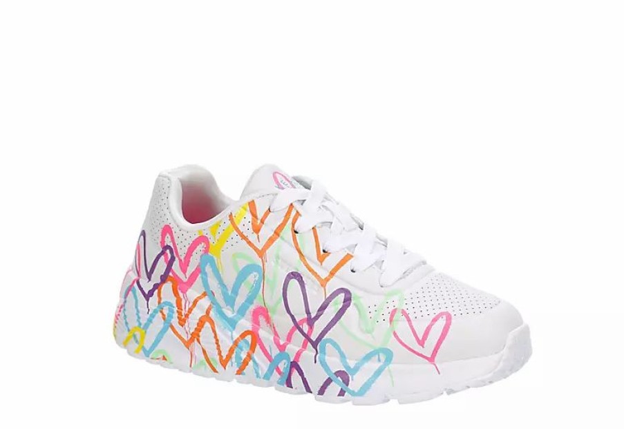 * Skechers Girls Uno Lite Sneaker White Girls