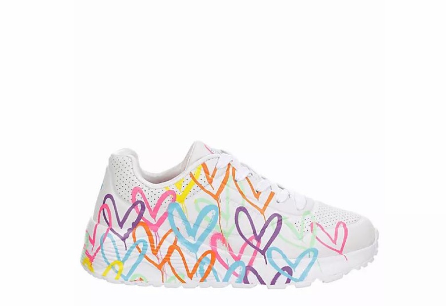 * Skechers Girls Uno Lite Sneaker White Girls