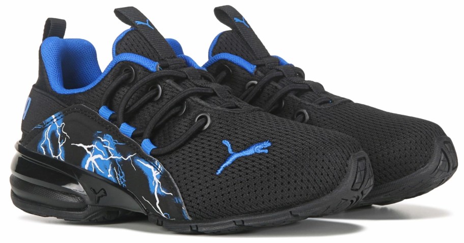 * Puma Kids' Axelion Sneaker Little Kid Black/Royal Boys