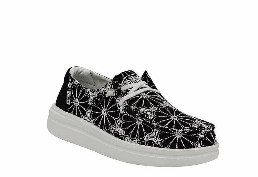 * Heydude Womens Wendy Rise Slip On Sneaker Black Women