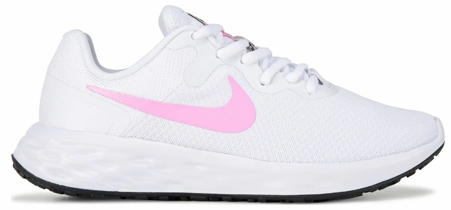 * Nike Women'S Revolution 6 Medium/Wide Running Shoe White/Pink Women