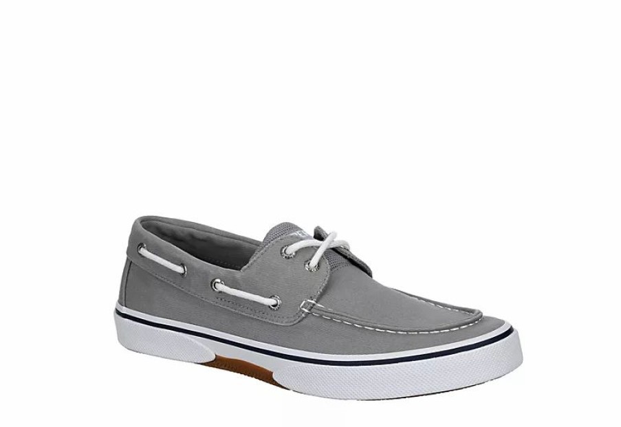 * Sperry Mens Halyard 2-Eye Slip On Sneaker Grey Men