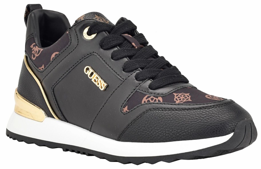 * Guess Women'S Kadlin Sneaker Black Logo Multi Synthetic Women