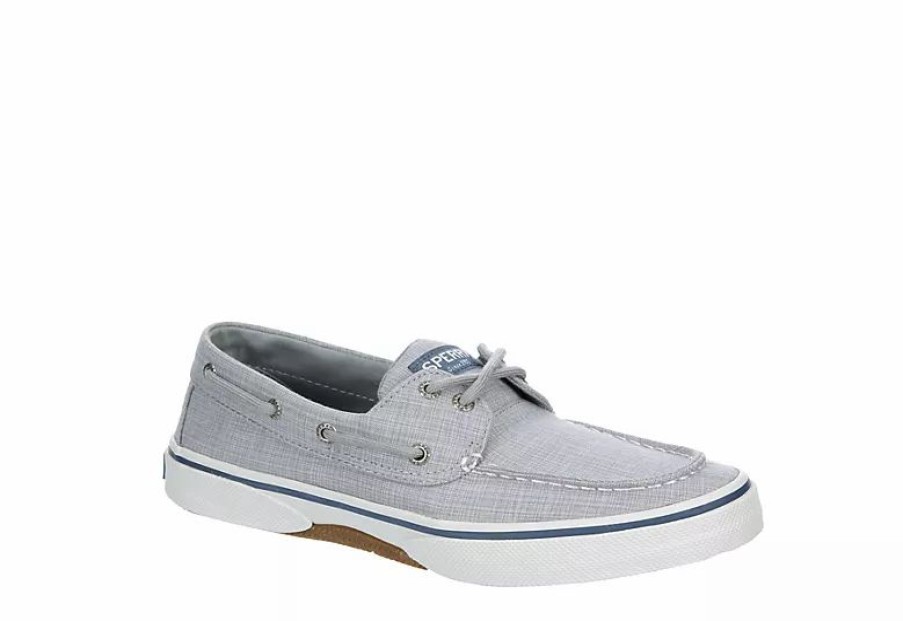 * Sperry Mens Halyard 2-Eye Slip On Sneaker Pale Grey Men