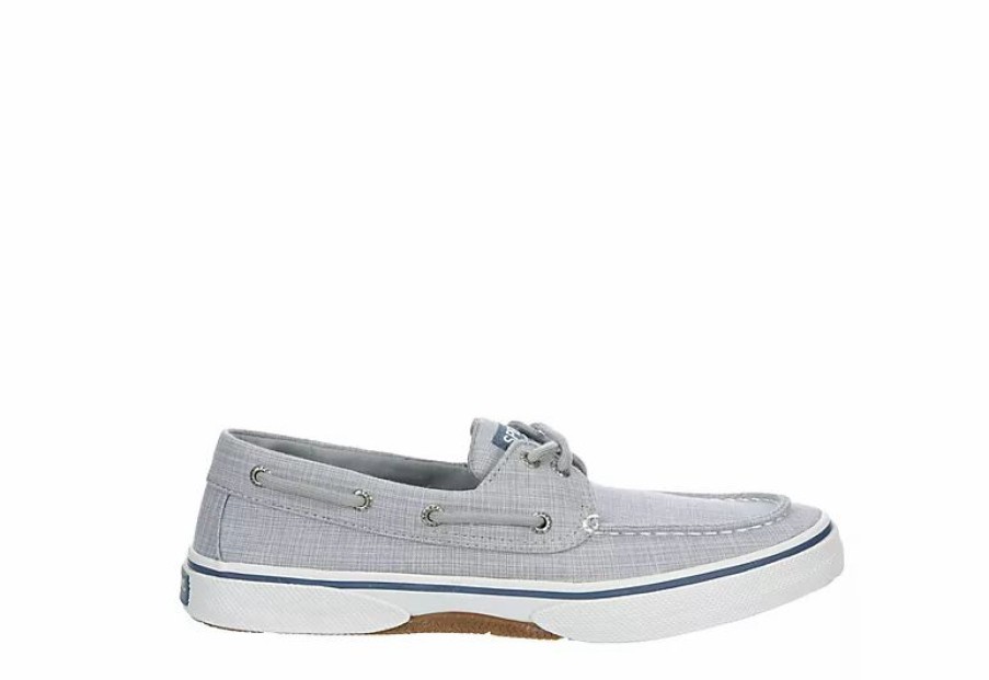 * Sperry Mens Halyard 2-Eye Slip On Sneaker Pale Grey Men