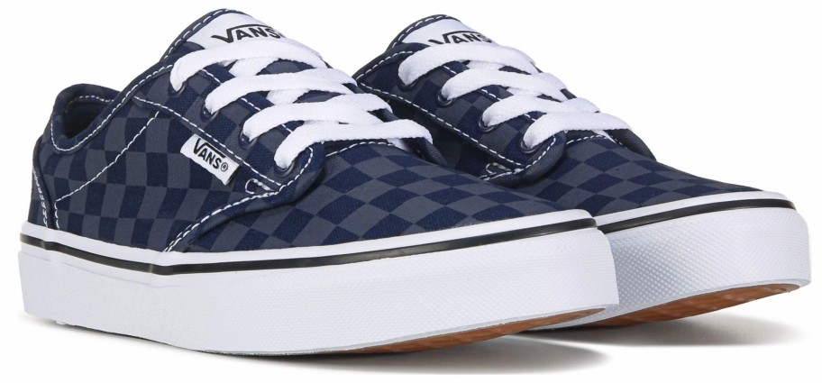 * Vans Kids' Atwood Low Top Sneaker Little/Big Kid Navy/Checkerboard Boys