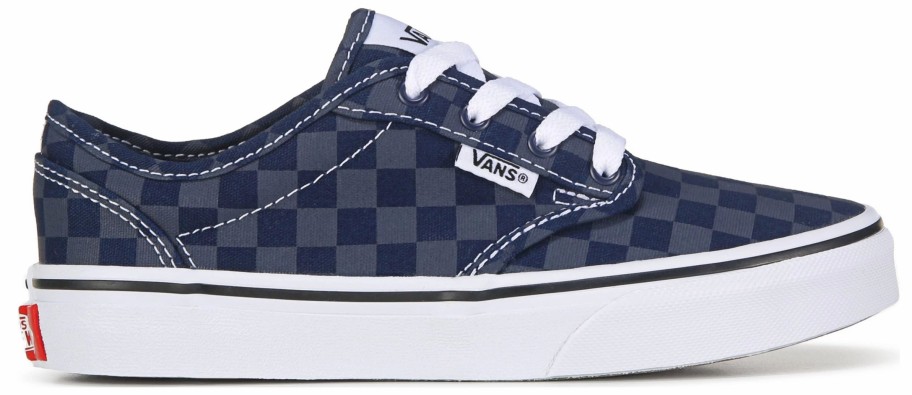 * Vans Kids' Atwood Low Top Sneaker Little/Big Kid Navy/Checkerboard Boys