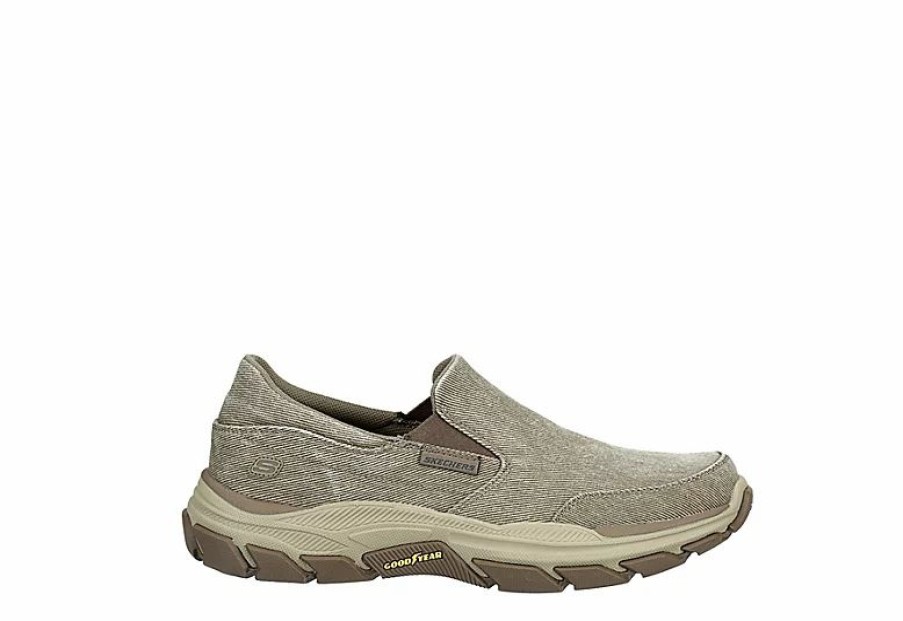 * Skechers Mens Respected Slip On Sneaker Taupe Men