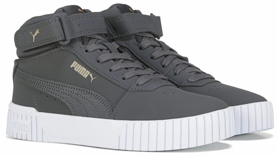 * Puma Women'S Carina 2.0 Mid Court Sneaker Grey/Gold Women