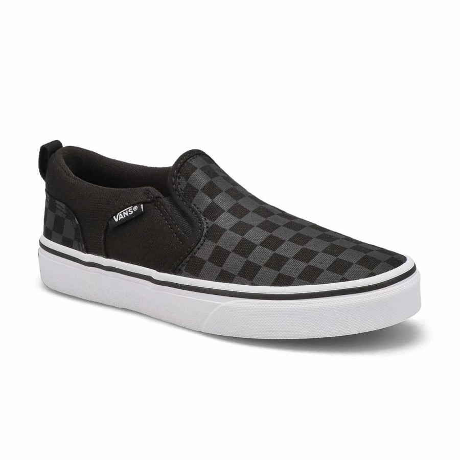 * Vans Girls' Asher Checkerboard Sneaker Peac Girls