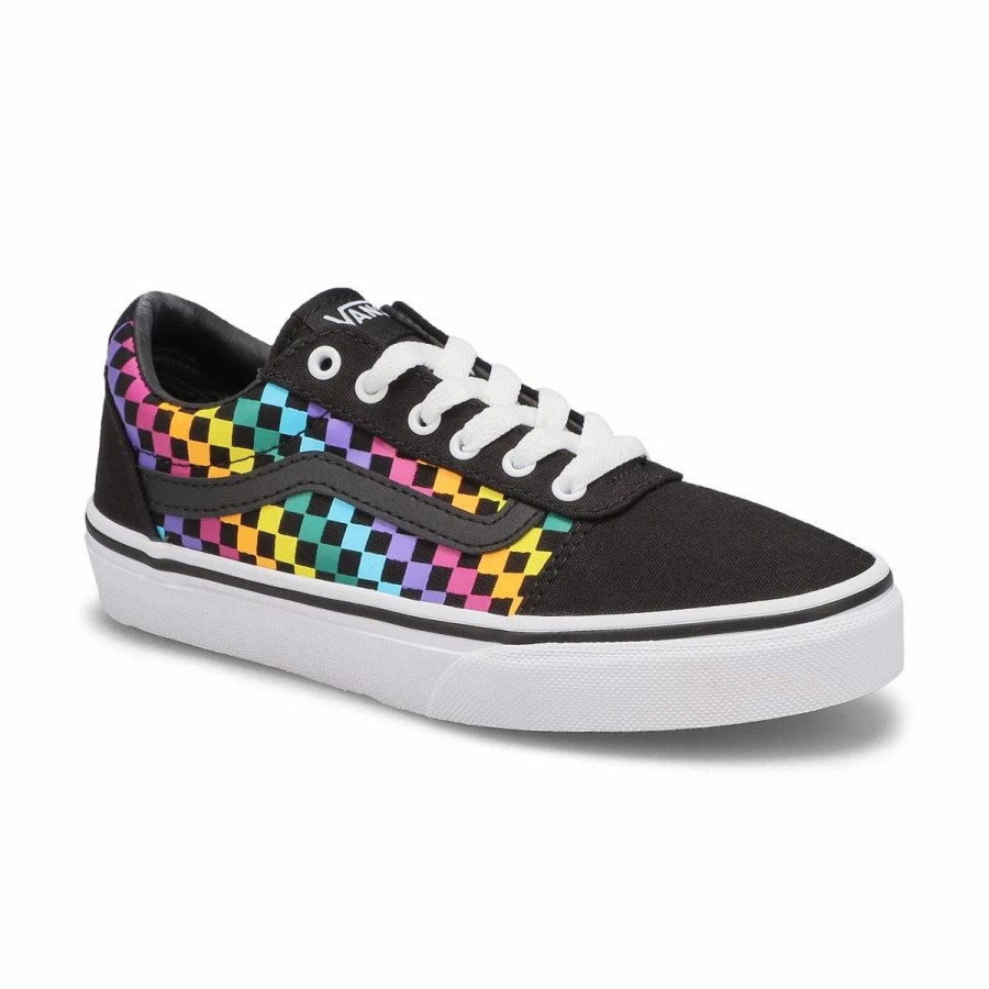 * Vans Girls' Ward Rainbow Checkered Sneaker Girls