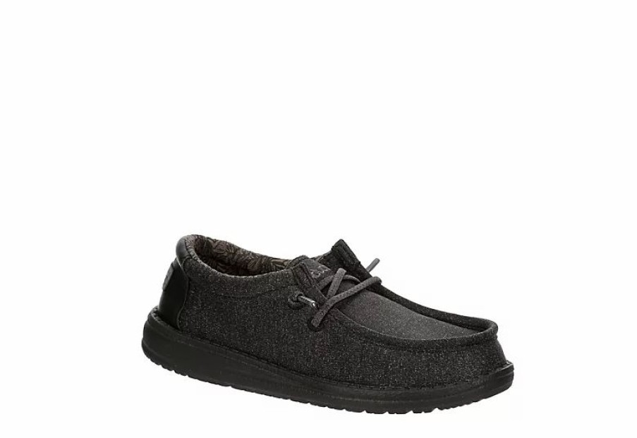 * Heydude Boys Wally Youth Slip On Sneaker Black Boys