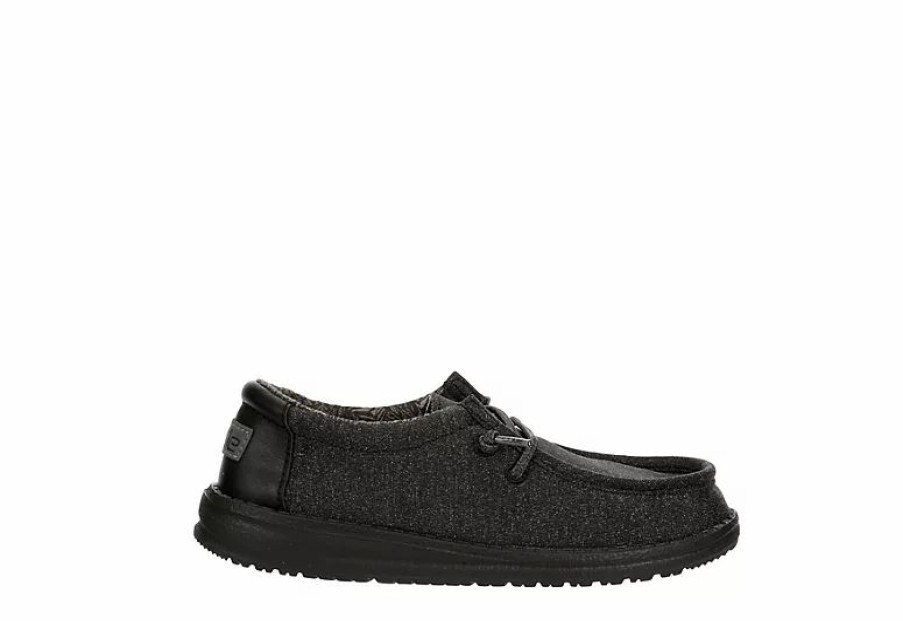 * Heydude Boys Wally Youth Slip On Sneaker Black Boys