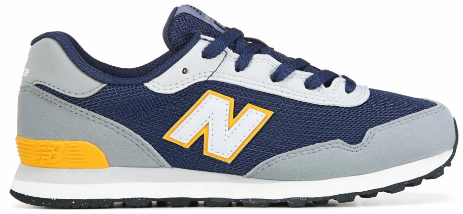 * &New Kids' 515 Retro Sneaker Little Kid Navy/Yellow Boys