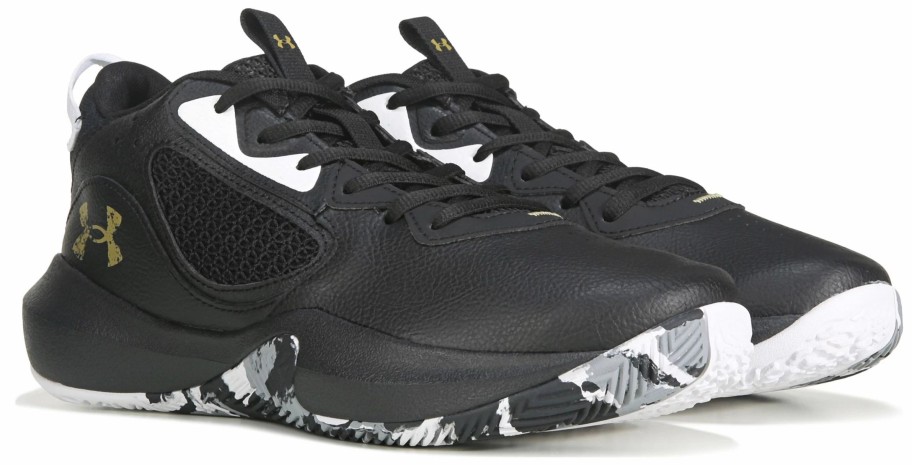 * Men'S Lockdown 6 Basketball Shoe Black/White/Gold Men