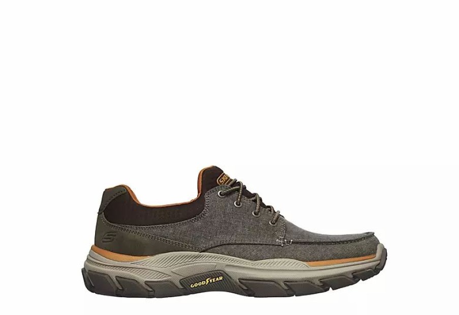 * Skechers Mens Respected Sneaker Brown Men