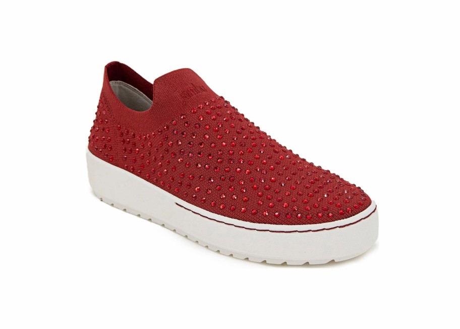 * Women'S Sasha Slip On Sneaker Red Fabric Women