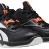 * Kids' More Buckets Mid Top Basketball Shoe Little/Big Kid Black/White/Orange Boys