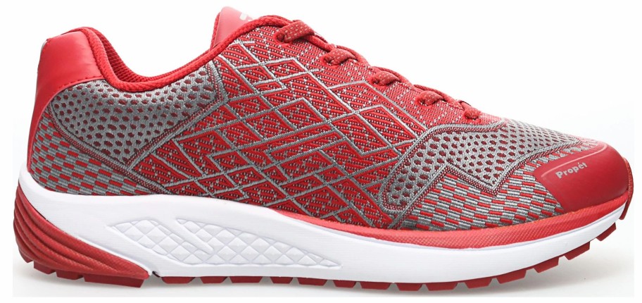 * Men'S Propet One Medium/Wide/X-Wide Sneaker Crimson/Grey Mesh Men