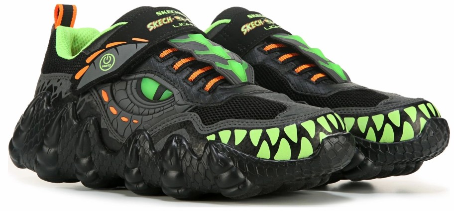 * Kids' Skech-O-Saurus Light Up Sneaker Little/Big Kid Black Lime Boys