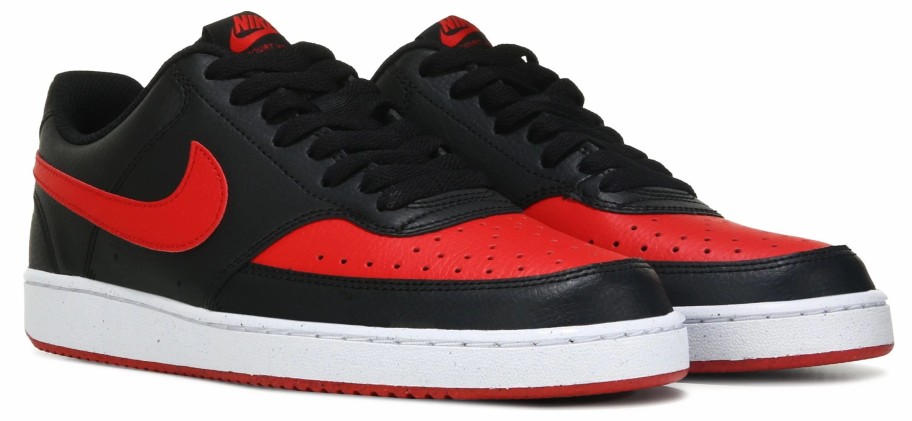 * Nike Men'S Court Vision Low Sneaker Black/University Red Men