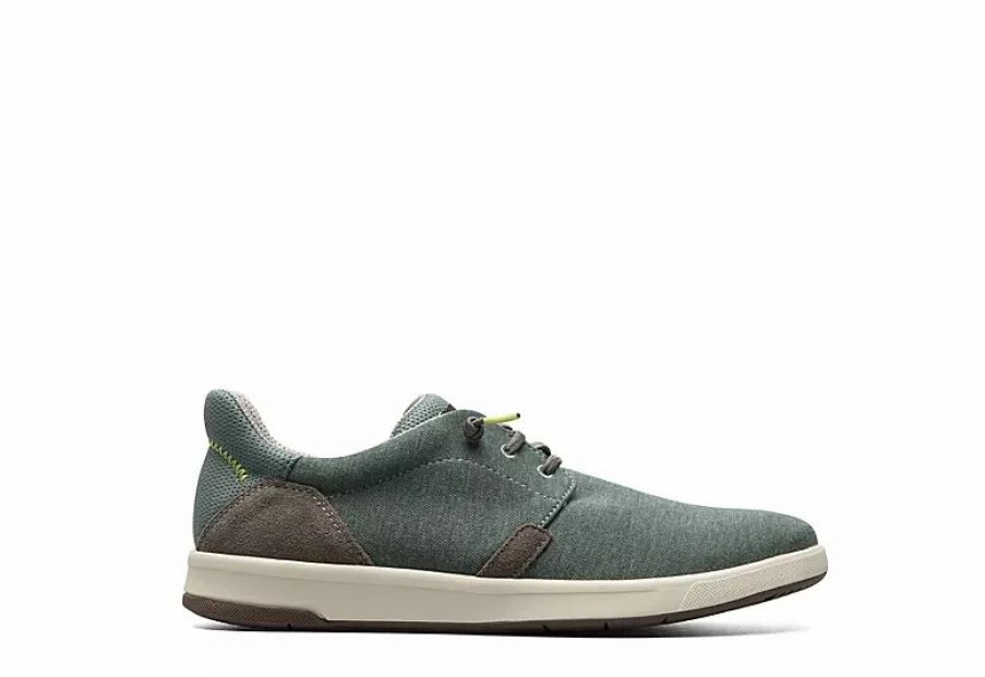 * Florsheim Mens Crossover Canvas Plain Toe Slip On Sneaker Green Men