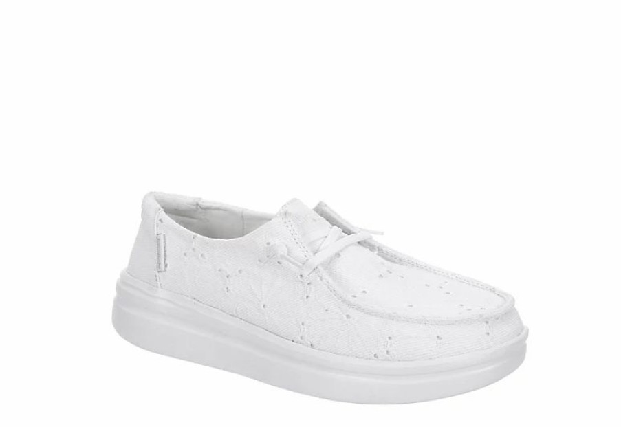 * Heydude Womens Wendy Rise Slip On Sneaker White Women