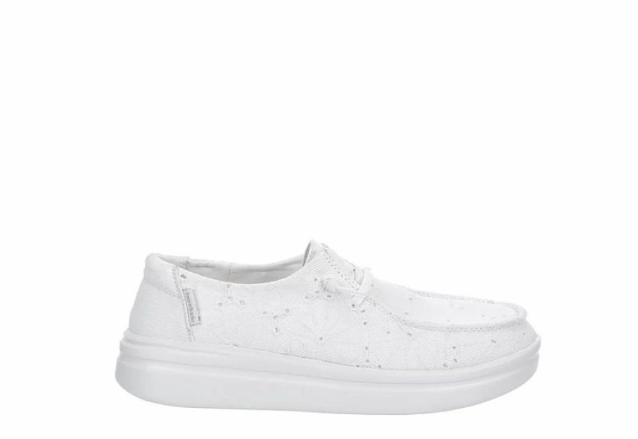 * Heydude Womens Wendy Rise Slip On Sneaker White Women