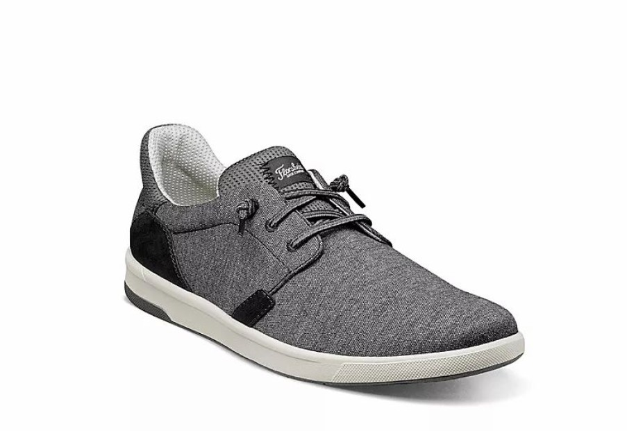 * Florsheim Mens Crossover Canvas Plain Toe Slip On Sneaker Black Men