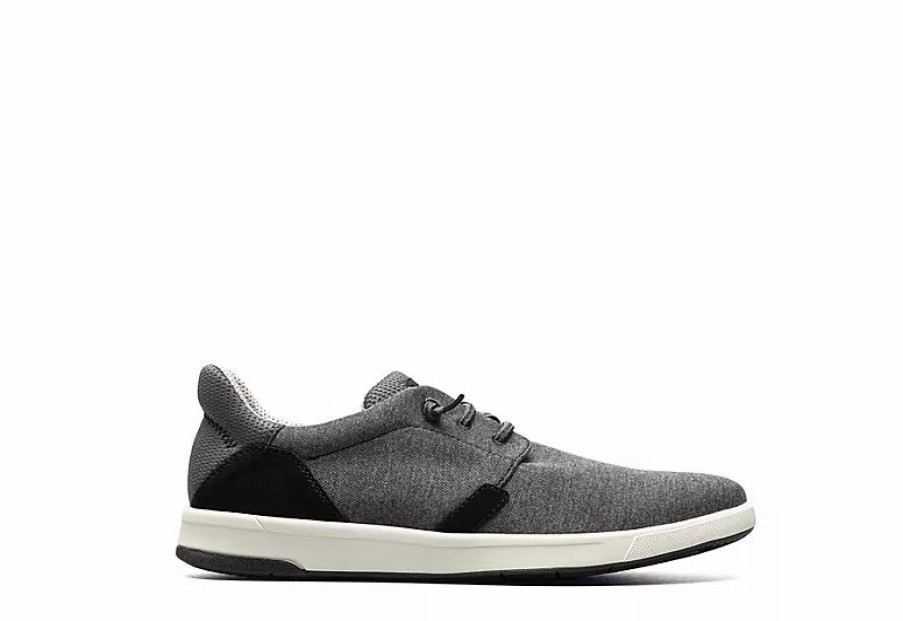 * Florsheim Mens Crossover Canvas Plain Toe Slip On Sneaker Black Men