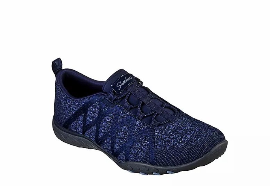 * Skechers Womens Breathe Easy Infi-Knity Slip On Sneaker Navy Women