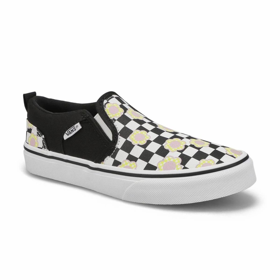 * Vans Girls' Asher Flower Checkboard Sneaker Girls