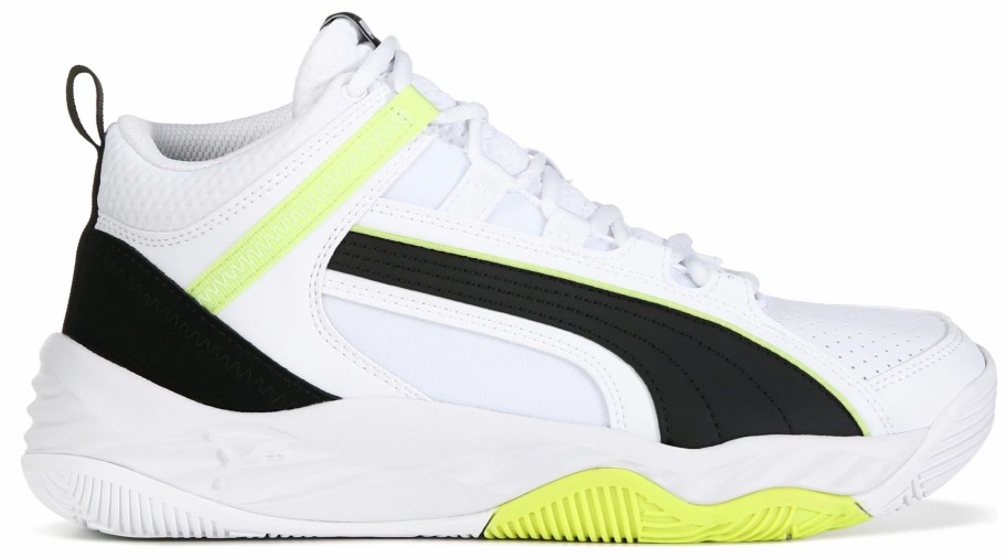 * Puma Men'S Rebound Future Evo Basketball Shoe White/Lime Men