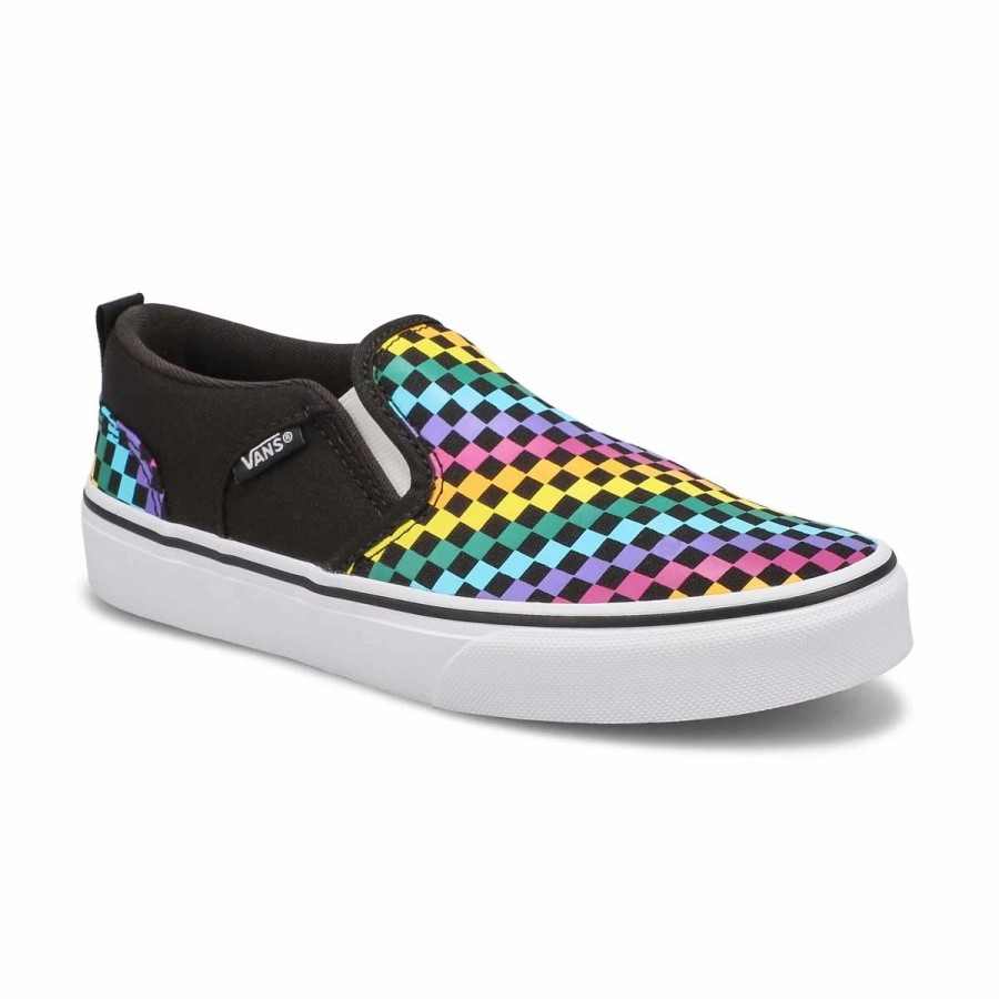 * Vans Girls' Asher Checkered Rainbow Sneaker-B Girls