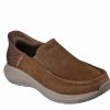 * Skechers Mens Slip-Ins Parson Slip On Sneaker Brown Men