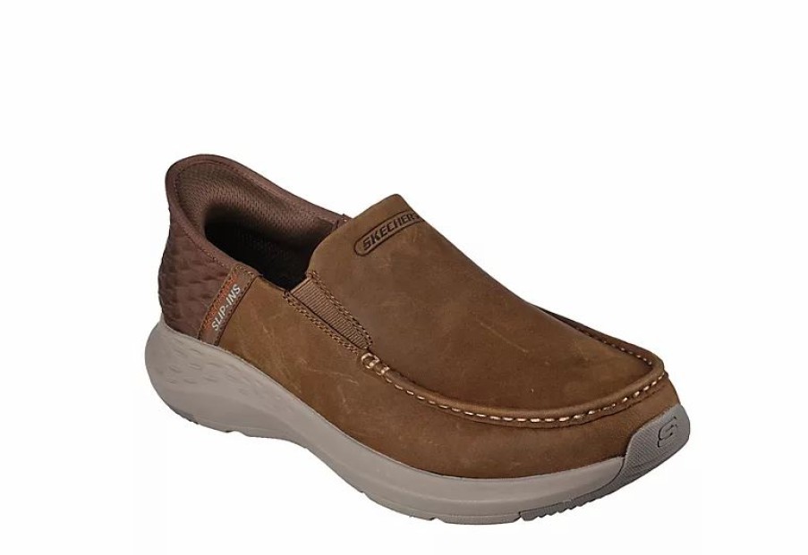 * Skechers Mens Slip-Ins Parson Slip On Sneaker Brown Men