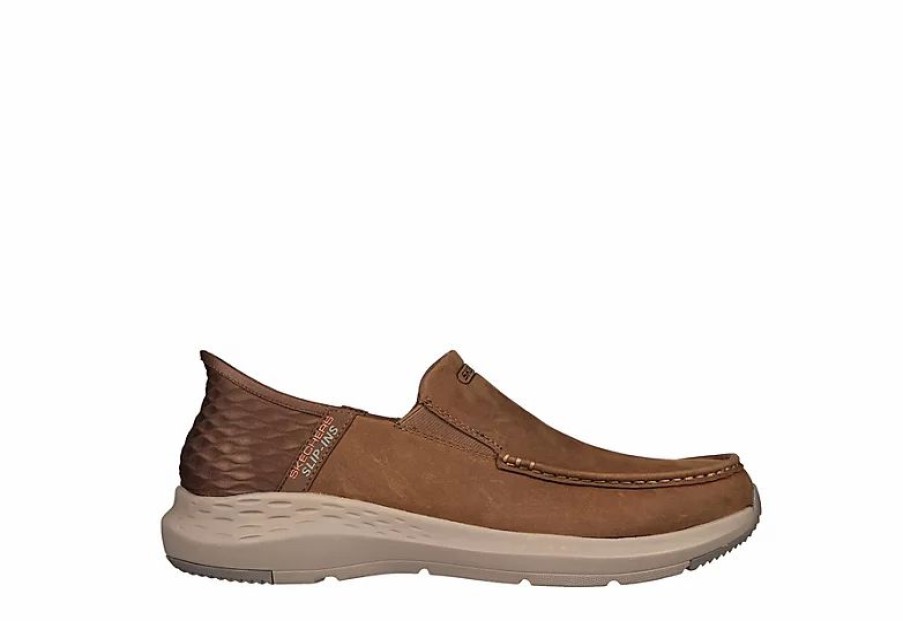 * Skechers Mens Slip-Ins Parson Slip On Sneaker Brown Men