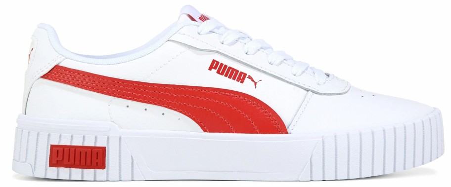 * Puma Women'S Carina Court Sneaker White/Red Women