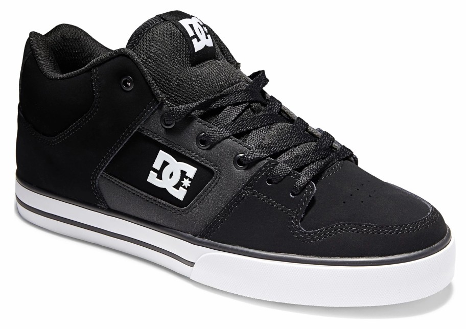 * Dc Men'S Pure Mid Top Skate Shoe Black/White Men