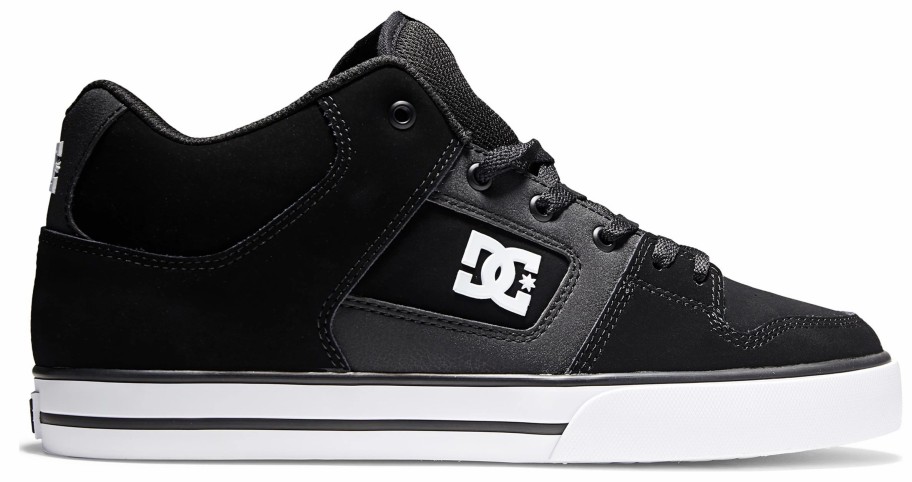 * Dc Men'S Pure Mid Top Skate Shoe Black/White Men