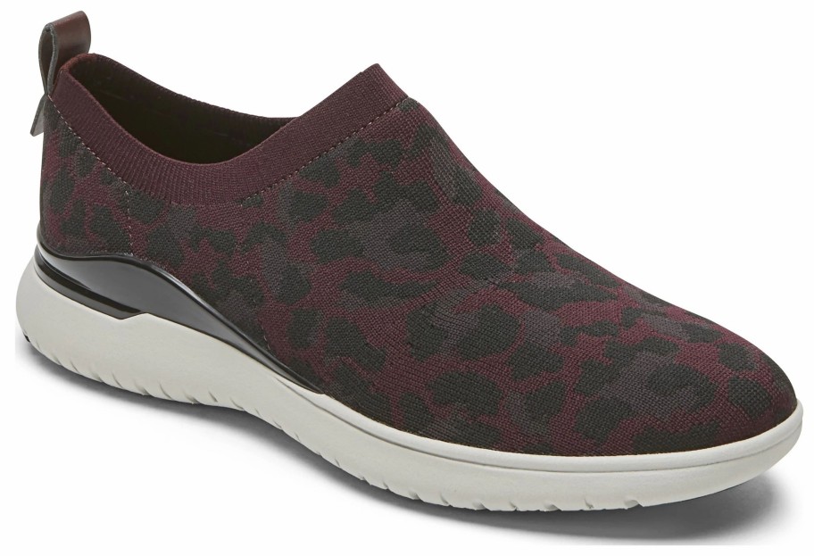 * Women'S Total Motion Sport Medium/Wide Slip On Sneaker Oxblood Leopard Women