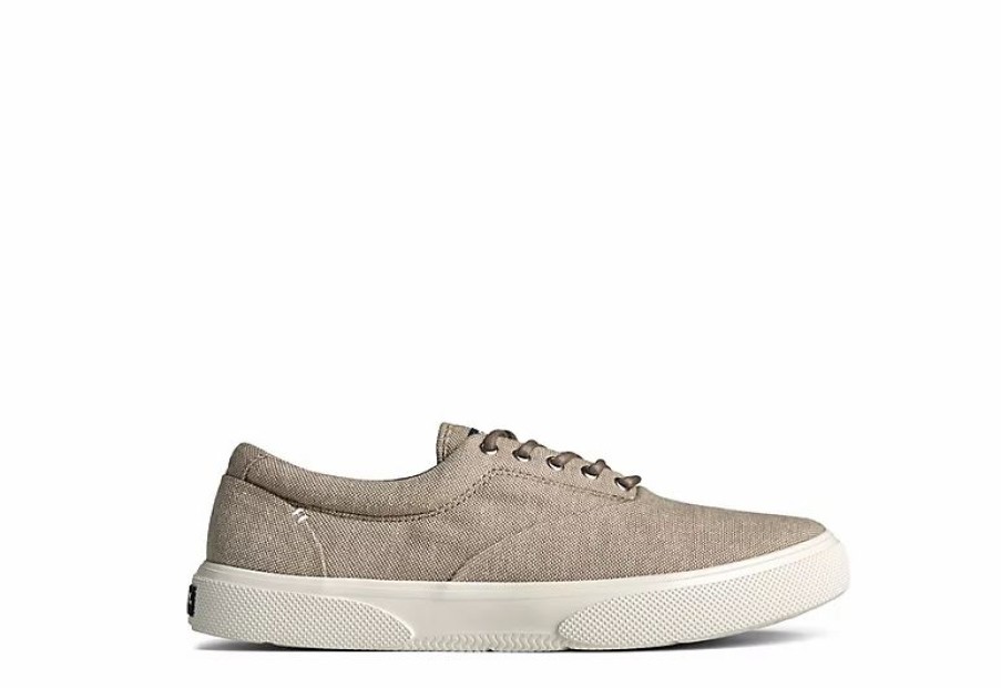 * Sperry Mens Halyard Plushstep Cvo Sneaker Taupe Men